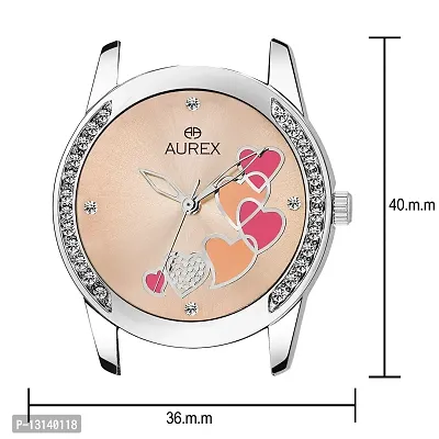 Aurex Analogue Rose Gold Dial Watch Water Resistant Silver Color Strap Wrist Watch for Women/Ladies/Girls (AX-LR533-RGC)-thumb3