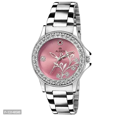 AUREX Analogue Women's Watch (Pink Dial Silver Colored Strap)-thumb0