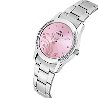 Aurex Analogue Pink Dial Round Shaped Stainless Steel Bracelet Women's Watch (Ax-Lr551-Pkc)-thumb2