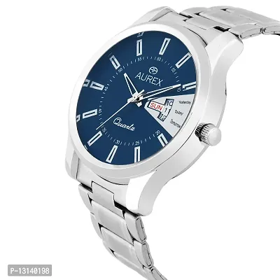 AUREX Analog Blue Dial Day and Date Functioning Men's and Boy's Watch (AX-GR139-BLC)-thumb2