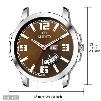 Aurex Analog Brown Dial Day and Date Functioning Men's and Boy's Watch (AX-GR123-BRBR)-thumb2