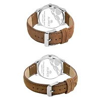 AUREX Analogue Men  Women's Watch (Brown Dial Brown Colored Strap) (Pack of 2)-thumb2