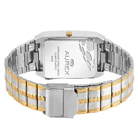 AUREX Analogue Men's Watch (Black Dial Silver & Gold Colored Strap)-thumb3