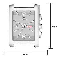 AUREX Analogue Men's Watch (Grey Dial Silver Colored Strap)-thumb2