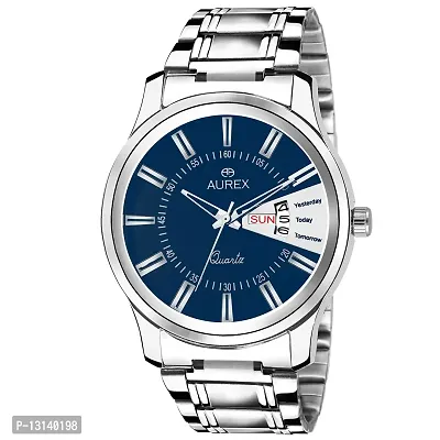 AUREX Analog Blue Dial Day and Date Functioning Men's and Boy's Watch (AX-GR139-BLC)