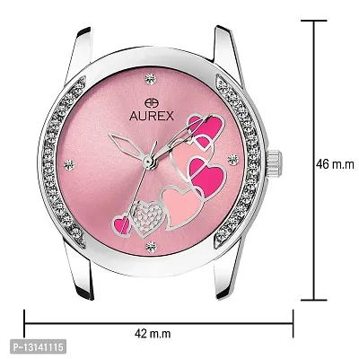 AUREX Analogue Women's Watch (Pink Dial Silver Colored Strap)-thumb3