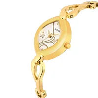 AUREX Analogue Women's & Girl's Watch (White Dial Gold Colored Strap)-thumb1