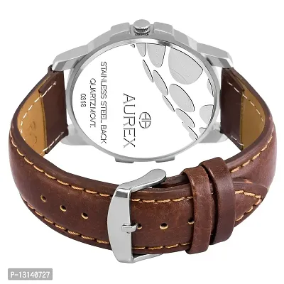 Aurex Analog Brown Dial Day and Date Functioning Men's and Boy's Watch (AX-GR123-BRBR)-thumb4