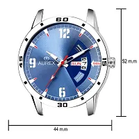 AUREX Analogue Men's Watch (Blue Dial Silver Colored Strap)-thumb2