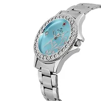 AUREX Analogue Women's Watch (Sky Blue Dial Silver Colored Strap)-thumb2