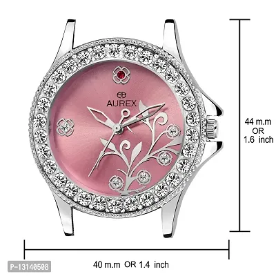 AUREX Analogue Women's Watch (Pink Dial Silver Colored Strap)-thumb2