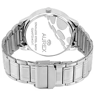 AUREX Analogue Men's Watch (White Dial Silver Colored Strap)-thumb3