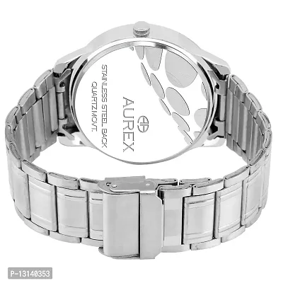 AUREX Analogue Men's Watch (White Dial Silver Colored Strap)-thumb4