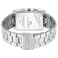 AUREX Casual Analogue Men's Watch (White Dial Silver Colored Strap)-thumb3