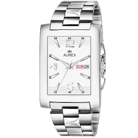 AUREX Casual Analogue Men's Watch (White Dial Colored Strap)