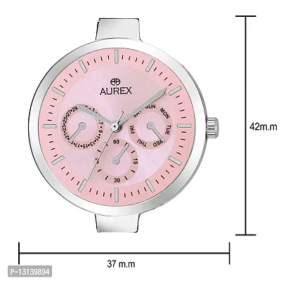 Aurex Analogue Pink Dial Round Shaped Stainless Steel Bracelet Women's Watch (Ax-Lr551-Pkc)-thumb3