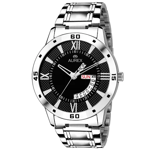 Aurex Analog Dial DayAnd Date Functioning Men's and Boy's Watch (AX-GR119-BKC)