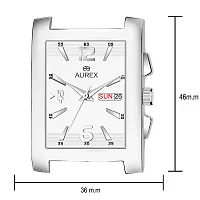 AUREX Casual Analogue Men's Watch (White Dial Silver Colored Strap)-thumb2