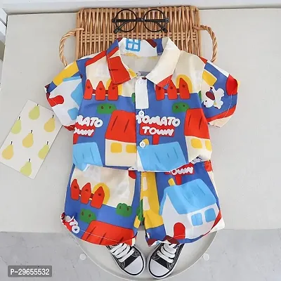 Stylish Cotton Top With Bottom Set For Boys