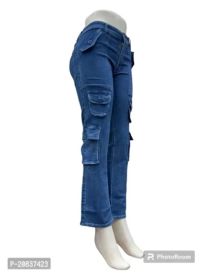 Stylish Denim Cargo Jeans For Women