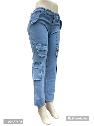 Stylish Denim Cargo Jeans For Women