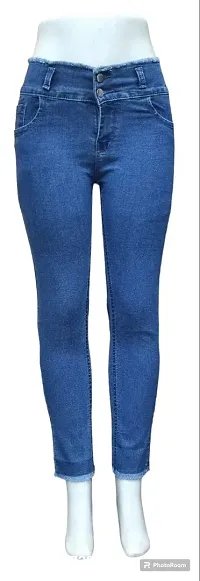 Stylish Dobby Ankle Jeans For Women
