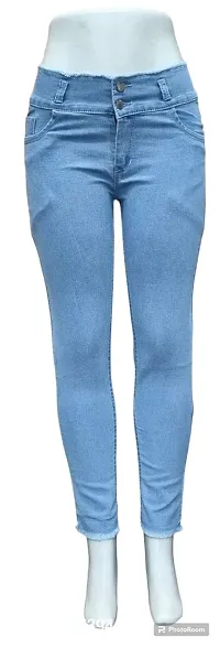 Stylish Dobby Ankle Jeans For Women-thumb0
