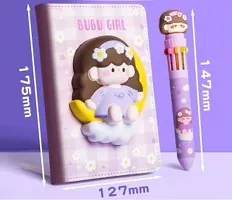 Squishy Toy Notebook Diary Set with 10 Color Pen-thumb1