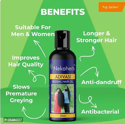 Adivasi Herbal Hair Oil 60ML. 100% Natural (Basically Made By Pure Adivasi Ayurvedic Herbs)-thumb2
