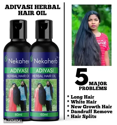 adivasi Hair growth and hair long oil 5 MAJOR PROBLEMS Long Hair White Hair New Growth Hair Pack of 2