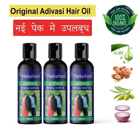 Aadivasi Adivasi Herbal Hair Oil Best Premium Hair Growth Oil Hair Oil (60 ml) pack of 3 aadivasi harbal hair oil, aadivashi herbal hair oil , adivashi herbal hair oil, hair oil ,hair massage oil .a24