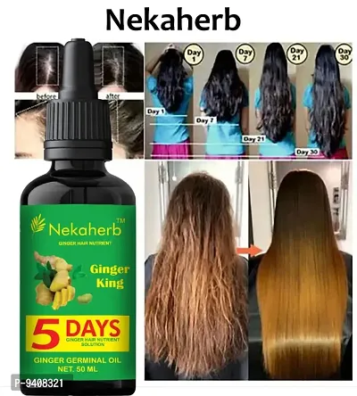 Nekaherb Ginger Germinal pack-1 Ginger Hair Nutrient Solution Hebal Oil Hair Oil for Women and Men for Shiny Hair Long - Dandruff Control - Hair Loss Control - Long Hair - Hair Regrowth Hair Oil 50ml
