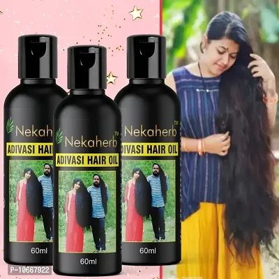 Adivasi Herbal Hair Oil Best Premium Hair Growth Oil Hair Oil (60 ml) aadivasi harbal oil, aadivashi herbal oil , adivashi herbal oil Pack Of 3-thumb0