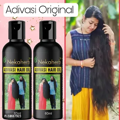 Adivasi Herbal Hair Oil Best Premium Hair Growth Oil Hair Oil (60 ml) aadivasi harbal oil, aadivashi herbal oil , adivashi herbal oil Pack Of 2-thumb0
