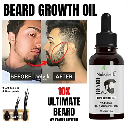 Nekaherb Organics Beard and Hair Growth Oil, 30 ml | Beard growth oil for men | Hair growth oil for men | For faster beard growth | For thicker and fuller looking beard | Best Beard Oil-thumb0