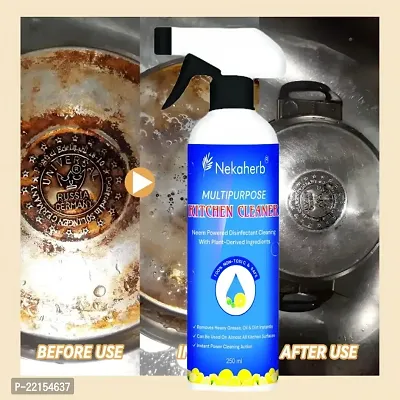 KITCHEN OIL  GREASE STAIN CLEANING REMOVER SPRAY Kitchen Degreaser Cleaner Non Corrosive Multipurpose Product - Removes Oil Grease Food Stains, Chimney Stove Grill, Kitchen Slab, Tiles, Floor, Sink C