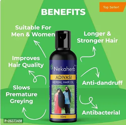 AdivasI  for Women and Men for Shiny Hair Long - Dandruff Control - Hair Loss Control - Long Hair - Hair Regrowth Hair Oil 60ml (Pack of 1)-thumb2