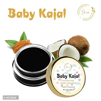Skivila Baby Kajal Black For Newborn - 100% Natural, Enriched With Certified Organic Ingredients And Desi Cow Ghee, Chemical-Free Kajal, Water Resistant and Long Lasting - 8g-thumb3