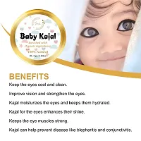 Skivila Baby Kajal Black For Newborn - 100% Natural, Enriched With Certified Organic Ingredients And Desi Cow Ghee, Chemical-Free Kajal, Water Resistant and Long Lasting - 8g-thumb3