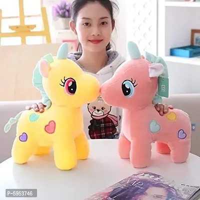 Cute Unicorn (Combo) for Kids, Gift  Decoration 25CM - 22 cm  (YELLOW AND PINK)