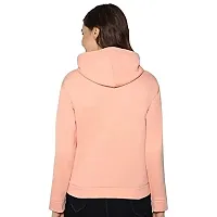 Stylish Peach Cotton Blend Printed Hoodies For Women-thumb1