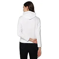 Stylish White Cotton Blend Printed Hoodies For Women-thumb4