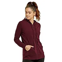 Stylish Maroon Cotton Blend Solid Jackets For Women-thumb2