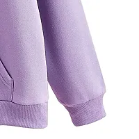 Stylish Purple Cotton Blend Solid Hoodies For Women-thumb2