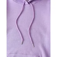 Stylish Purple Cotton Blend Solid Hoodies For Women-thumb3