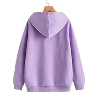 Stylish Purple Cotton Blend Solid Sweatshirts For Women-thumb1