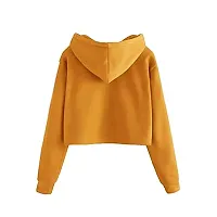 Stylish Orange Cotton Blend Self Pattern Hoodies For Women-thumb1