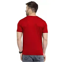 Reliable Red Cotton Blend Solid Round Neck Tees For Men-thumb1