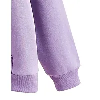 Stylish Purple Cotton Blend Solid Hoodies For Women-thumb4