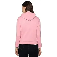 Stylish Pink Cotton Blend Printed Hoodies For Women-thumb1